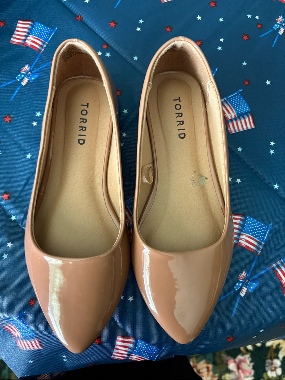 torrid Patent Pointed-Toe Flats in Nude Blush